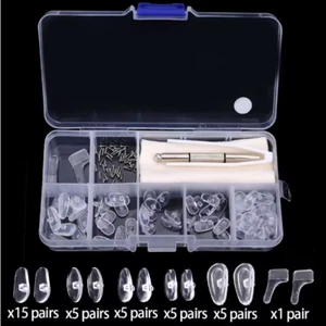 Silicone Nose Pad Set for Glasses – Transparent Eyewear Parts Kit Multi-Style - Picture 1 of 2
