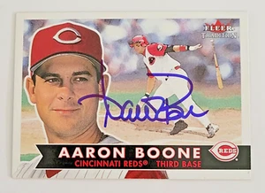 AARON BOONE Signed 2001 Fleer Tradition #33 Cincinnati Reds Card Autograph - Picture 1 of 2
