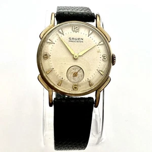 Orologio Vintage Gruen Precisione Meccanico Anni 50 Oro 10K Riempito 17 Gioielli Cal 415 - Foto 1 di 13