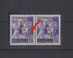 Yugoslavia,TRIESTE,ISTRA,,Italia1945 ovpt error sin 1 MNH certificat PETRIC a - Imagen 1 de 3