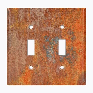 Metal Light Switch Cover Wall Plate Metal Rusted Patina Worn MET001 - Picture 1 of 14