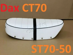 Honda CT70 Trail 70 ST50 ST70 Lady Dax White Seat Chrome Button Style. #7 - Picture 1 of 9