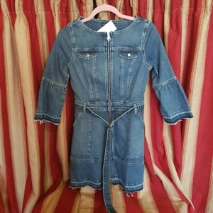 Abito Karen Millen Denim lunghezza ginocchio cerniera UK 8 nuovissimo con etichette. - Foto 1 di 5