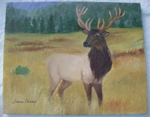 Pintura al óleo original sobre lienzo - Directa del artista - Alce - Imagen 1 de 1