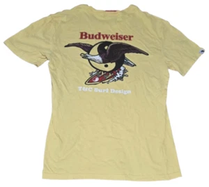 Vintage Budweiser T&C Surf Design ‘17 Yellow T-Shirt! - Picture 1 of 4