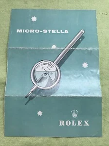 Folleto vintage ""Micro-Stella"" Rolex; manual 1960 inglés❗️ - Imagen 1 de 6