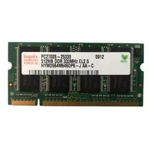 Hynix 512MB PC2700S-25330 So-DIMM 333 MHz DDR Laptop Memory RAM 200-PIN - Picture 1 of 3