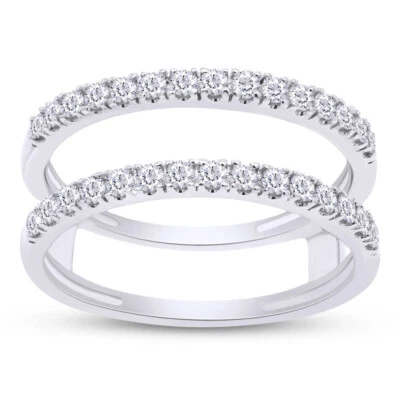 1/2ct Natural Diamond Solitaire Enhancer Ring Wrap Jacket Insert 14K Solid Gold - Image 1 of 4