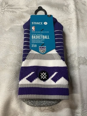 NEW Stance NBA Sacramento Kings Basketball On Court Socks Qtr Logo Large 9-12 DS - Image 1 of 4