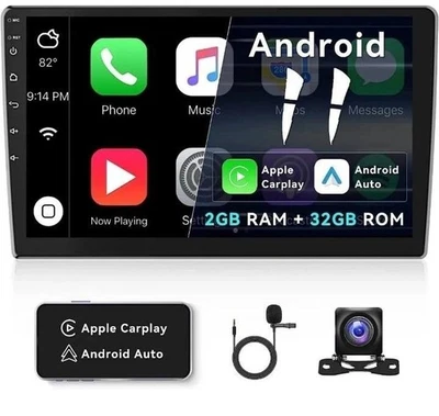 Hikity Car Stereo Android 11 Double Din 10.1 Touchscreen Ram 2GB 32GB A3265 - Image 1 of 4