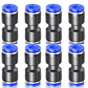 2-8PCS Tube Pneumatic Straight Union Connector, Push To Connect Air Fitting - Picture 1 of 12