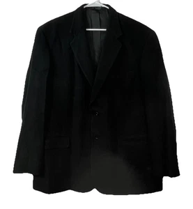 Claiborne Mens Blazer 46L Long Black 100% Camel Hair Two Button Jacket - Picture 1 of 9