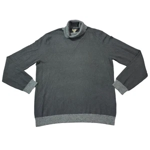 Tasso Elba 100% Cashmere Black & Gray Pullover Turtleneck Sweater Men's XLarge - Picture 1 of 14