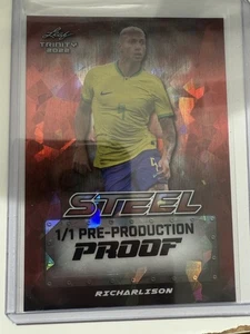 RICHARLISON 2022 Leaf Trinity Red Cracked Ice Pre-Production Proof 1/1 - Picture 1 of 1
