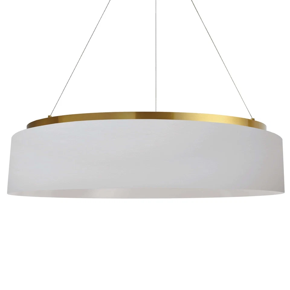 Lámpara de araña con anillo LED Dainolite CIR-2634C Circulo 26"W - blanca/latón envejecido Foto 1 de 4