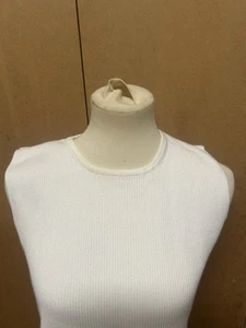 TALBOT’S White Ribbed Shell Sz Large - Picture 1 of 5