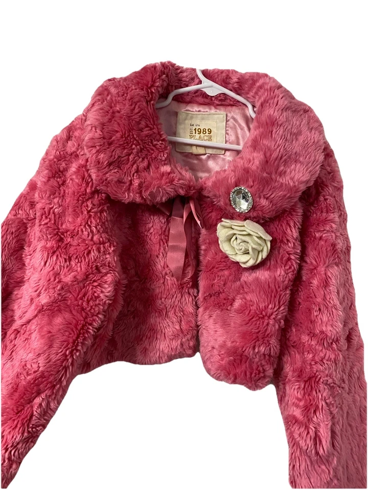 Casaco rosa enfeitado balé quente The Children's Place XL(14) pele sintética meninas Y2K - Imagem 1 de 4