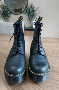 Dr. Martens Shriver Hi 8-Loch-Stiefel Damengröße 8 schwarz Leder Plateau - Bild 1 von 10