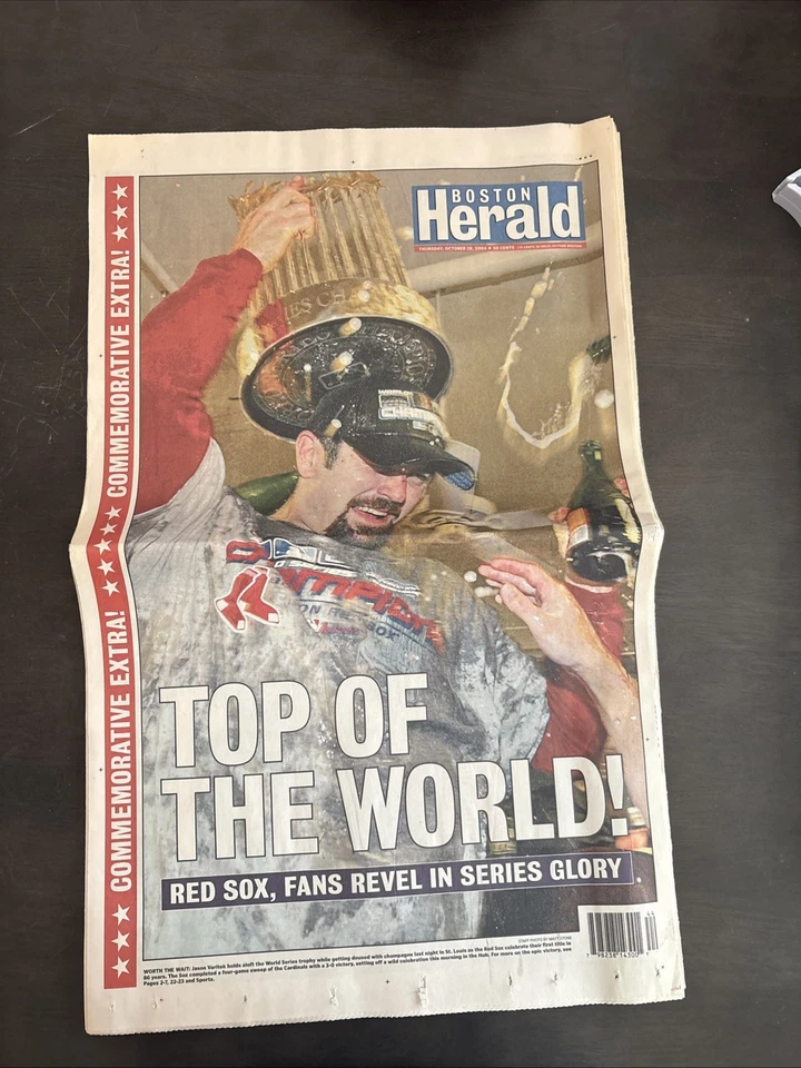 Red Sox 2004 Чемпионы Мировой Серии Boston Herald Памятная Дополнительная Газета - Изображение 1 из 1