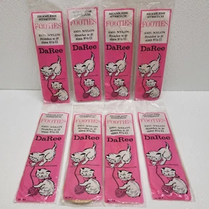 Vintage DaRee Seamless Stretch Nylon Footies Hosiery Socks Lot Of 8 New NOS Prop - Picture 1 of 13