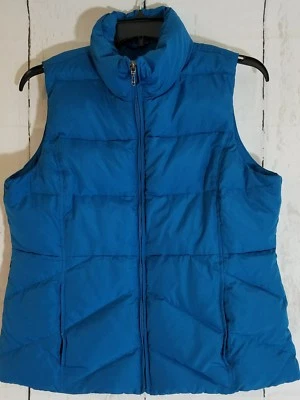 SJB Quilted Down Puff Vest Womens Large Teal Blue Zip Front Active Wear - Image 1 of 3