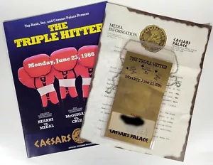 Triple Hitter - Hearns + Duran + McGuigan - Program & Press Pass 1986 Boxing - Picture 1 of 14