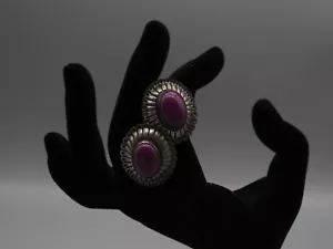 Pendientes Navajo Post Plata de Ley con Piedra Púrpura - Imagen 1 de 6