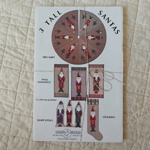 3 Tall Santa's Tree skirt Wall Hangings Dolls Stockings Christmas Quilt Pattern - Picture 1 of 24