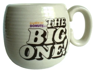 Vintage~1980's~Dunkin Donuts~THE BIG ONE~Retro~HEAVY~Ceramic~RIPPLED BODY~Mug~EC - Picture 1 of 11