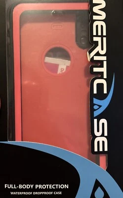 Funda Impermeable RedPepper para iPhone X y Xs - Rosa y Negra con Parte Trasera Transparente Foto 1 de 2