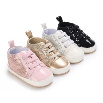 Newborn Baby Boy Girl Soft Sole Crib Pram Shoes Toddler PreWalker High Top Boots - Image 1 of 2