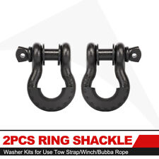 Black Ring Shackle Break Strength Washer Kits for Use Tow Strap/Winch/Bubba Rope