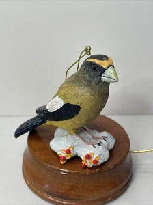 Danbury Mint hand painted songbird Christmas ornament - Evening Grosbeak - Imagen 1 de 7