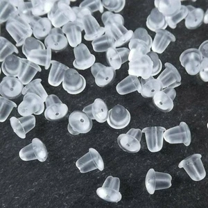 200 Pcs Back Earrings Rubber Earring Backs - Silicone Earring Backs Soft Clear.. - Picture 1 of 5
