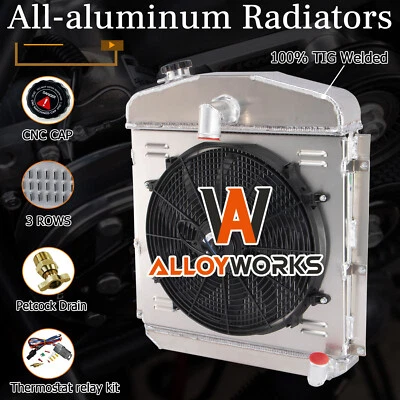 3-Row Radiator Shroud Fan for 47-49 Plymouth Deluxe 3.6L Chrysler Saratoga 5.3L Foto 1 de 4