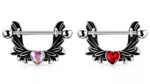 Brustwarzenpiercing Nippelpiercing Filigran Brustpiercing Nipple Shield Herz - Bild 1 von 5
