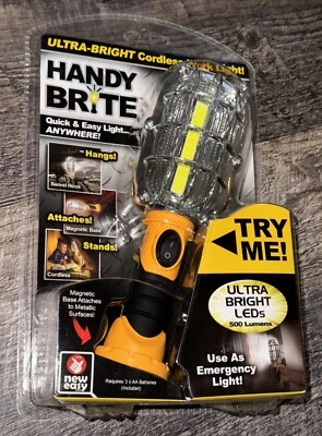 New  Handy Brite Ultra-Bright LED 8.35 in. Yellow Cordless Work Light Lamp - Image 1 of 3