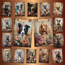 8x10 Purebred Dog Posters In Black Wood Frame | Dog Poster | Framed | Wall Art