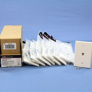 Cooper 3533-4W White 1-Gang 4-Wire Phone Jack Mid-Size Flush Mount Covers 15pcs - Zdjęcie 1 z 6