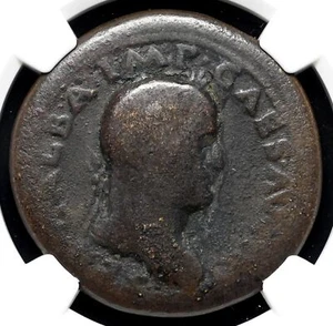 ROMAN EMPIRE. Galba. AD 68-69. Orichalcum Sestertius, NGC AG - Picture 1 of 4
