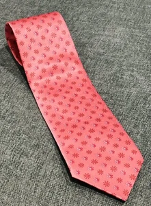 Lanvin Paris Herren Krawatte Krawatte leuchtend rosa Blumen Seide wunderschön - Bild 1 von 4