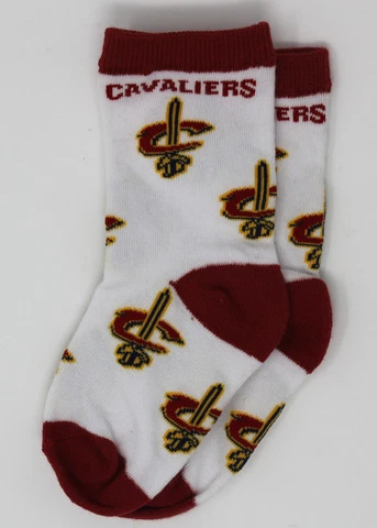 Cleveland Cavaliers FBF White w/ Logos All Over Socks *Youth Toddler Size 3-8 Cover