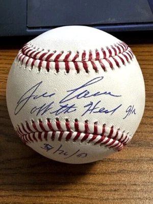 JOSE CANSECO 4 SIGNED AUTOGRAPHED OML BASEBALL!  A's, Rangers!  OFF THE HEAD HR! - Image 1 of 2