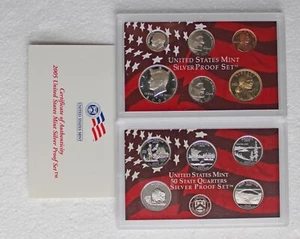 2005 United States Mint Proof Set with COA & Silver Proof set With COA - Picture 1 of 4