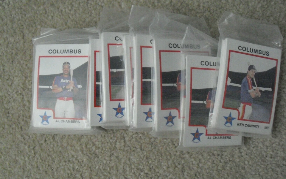 Lot of 10 1987 ProCards Columbus Astros Minor League Team Sets Caminiti RC - Image 1 of 1