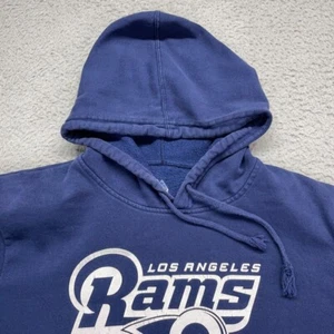 LA Rams Hoodie Men XL Blue Majestic Long Sleeve Sweatshirt Pullover NFL Football - Picture 1 of 13
