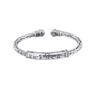 Herren Armreif Armspange Armband offen, Unisex, versilbert Runen - Bild 1 von 7
