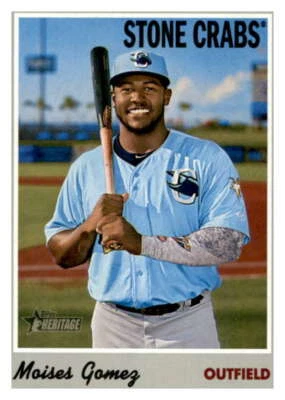 2019 Topps Heritage Minor League #4 Moises Gomez Charlotte Stone Crabs - Image 1 of 2
