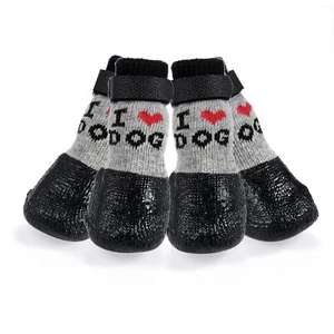 4pcs Dog Socks Anti-Slip Paw Protector with Adjustable Straps Waterproof Outdoor - Picture 1 of 26