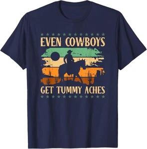 Even Cowboys Get Tummy Aches Survivor Western Retro Vintage T-Shirt Hoodie - Bild 1 von 9
